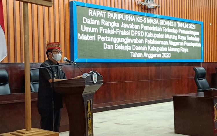 Bupati Murung Raya Jawab Pandangan Umum Fraksi Dewan