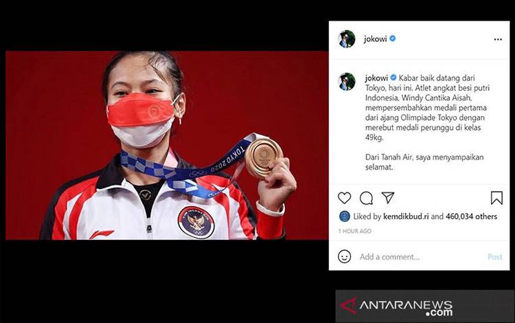 Jokowi Ucapkan Selamat Kepada Lifter Windy Cantika Aisah