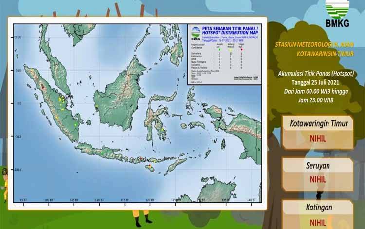 Grafis akumulasi titik panas BMKG di Kotawaringin Timur dan sekitarnya