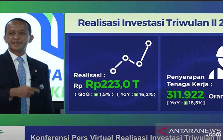 Realisasi Investasi Triwulan II/2021 Capai Rp223 Triliun