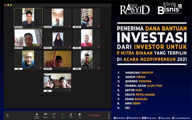 Klinik Bisnis Salurkan Dana Puluhan Juta dari Investor kepada 9 Mitra Binaan