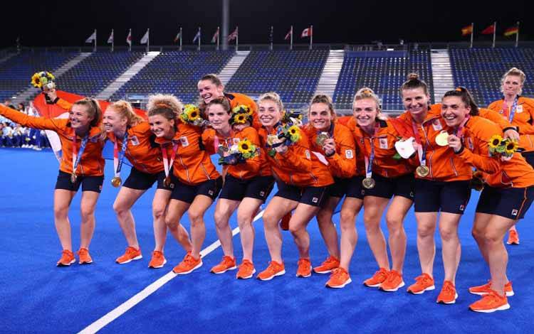 Gasak Argentina 3-1, Belanda Bawa Pulang Emas Hoki Putri