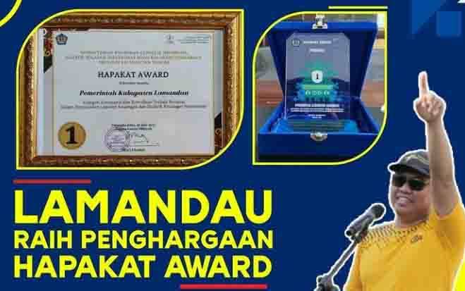 Pemkab Lamandau raih Hapakat Award. (foto: Humas Pemkab Lamandau)