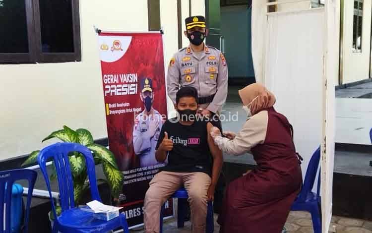 Polres Seruyan Laksanakan Vaksinasi Sambut HUT Kemerdekaan RI