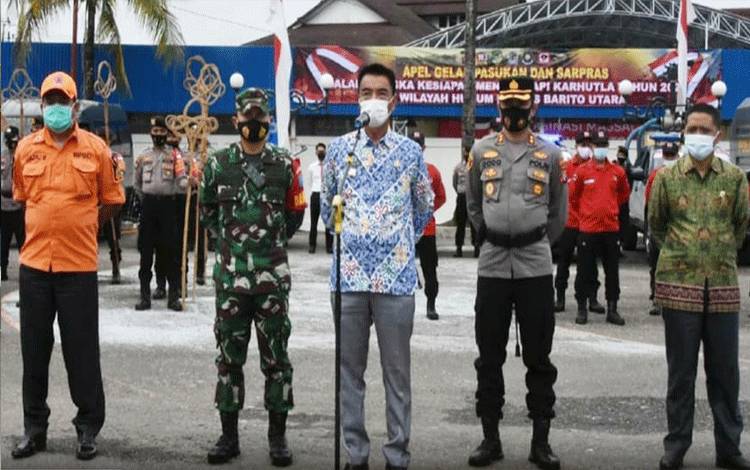 Pemkab Barito Utara Laksanakan Apel Gelar Pasukan Siap Siaga Cegah Karhutla