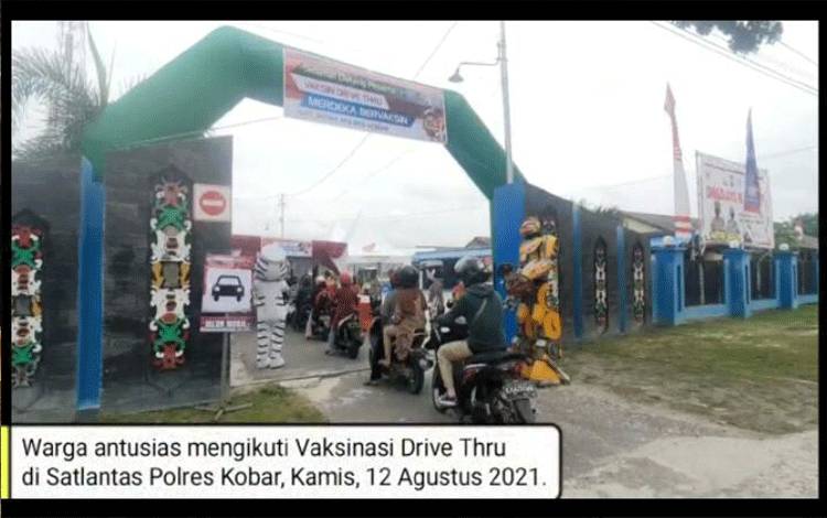 VIDEO: Satlantas Polres Kobar Gelar Vaksinasi Drive Thru?