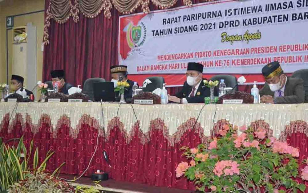 DPRD Barito Timur Gelar Rapat Paripurna Istimewa Dengarkan Pidato Kenegaraan Presiden RI