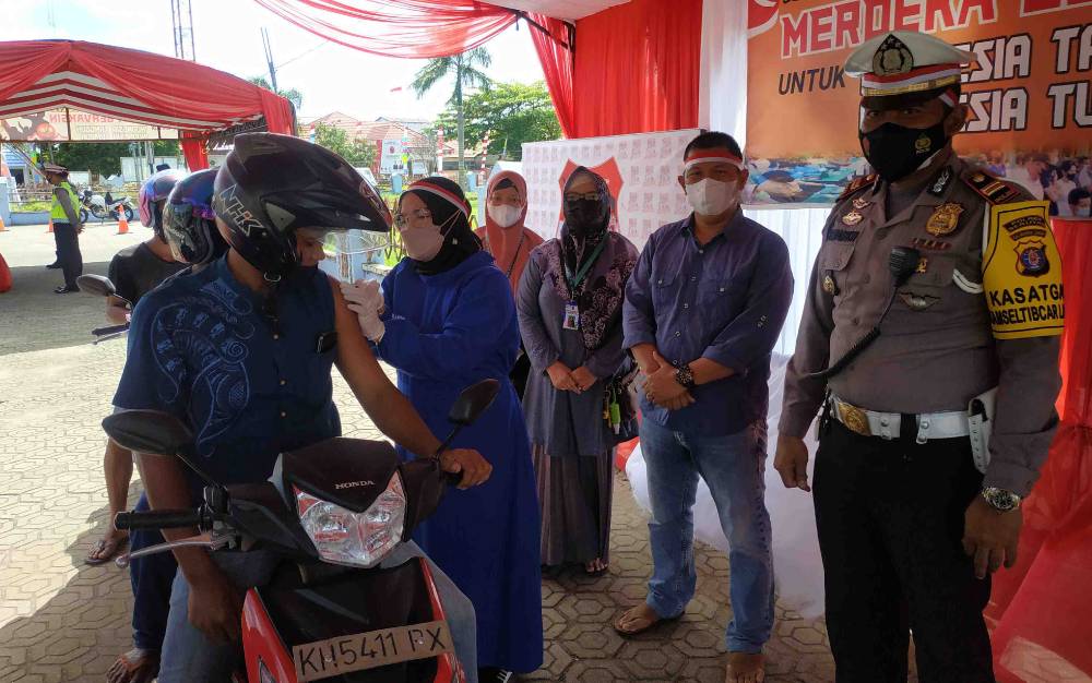 HUT Kemerdekaan RI, Polres Seruyan Kembali Gelar Vaksinasi Drive Thru