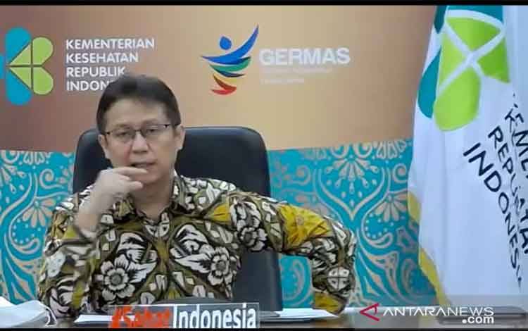 Menteri Kesehatan RI Budi Gunadi Sadikin saat menyampaikan pernyataan pers secara virtual yang dipantau dari Jakarta, Selasa (24/8/2021). (ANTARA/Andi Firdaus).