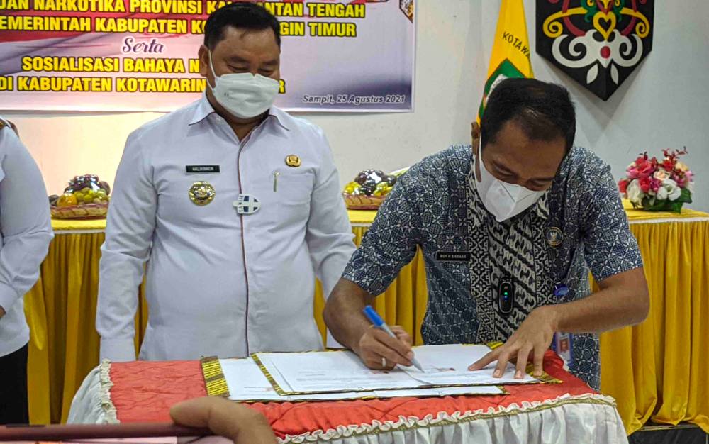 Pemkab Kotim Tandatangani Nota Kesepahaman dan Perjanjian Kerjasama dengan BNNP Kalteng