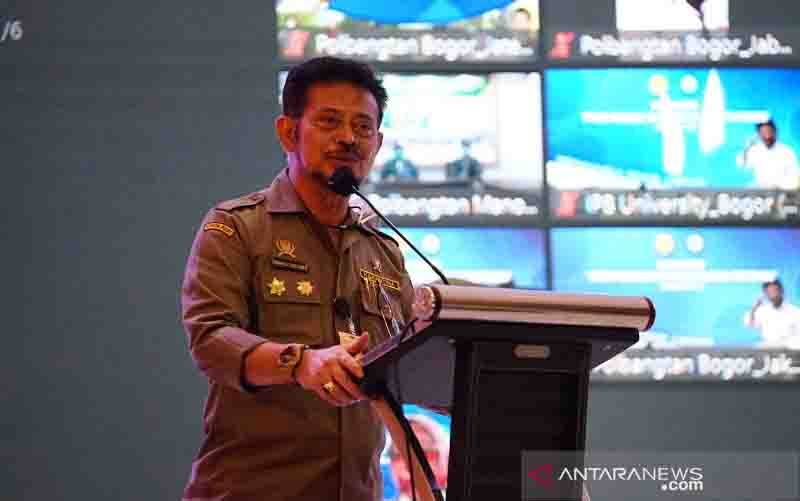 Menteri Pertanian Syahrul Yasin Limpo di Kampus Polbangtan Bogor. (foto : ANTARA/HO/BPPSDMP)