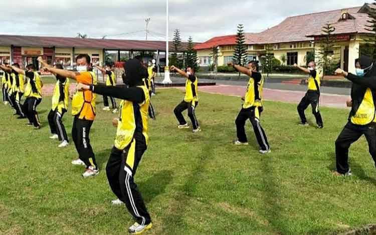 Anggota Polres Kapuas Ikuti Tes Kesamaptaan Jasmani Berkala