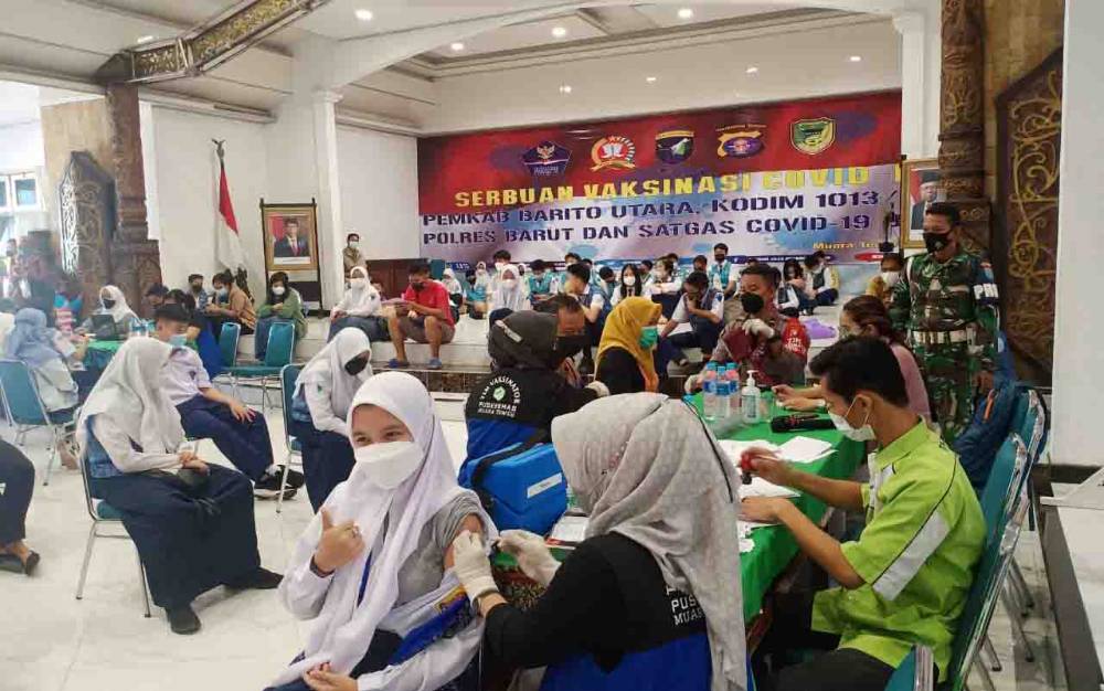 400 Peserta Didik Disuntik Vaksinasi Covid-19 di Barito Utara