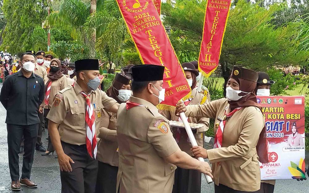 Kecamatan Kota Besi Raih Penghargaan Kwartir Ranting Tergiat di Kotim