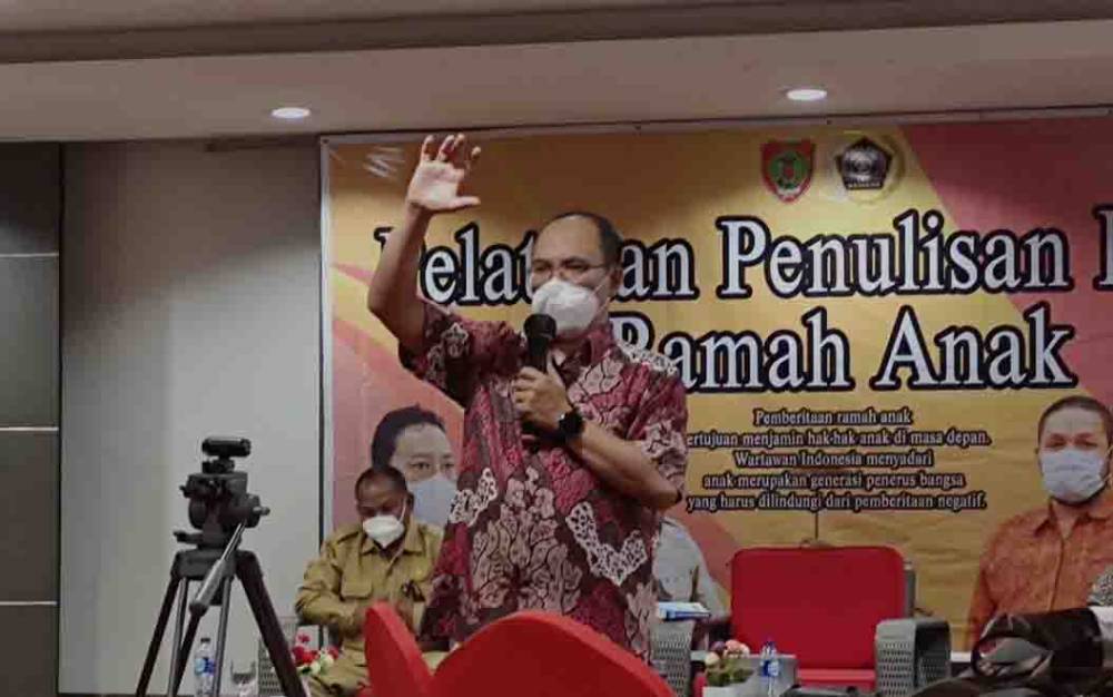 Pelatihan Penulisan Berita Ramah Anak yang digelar PWI Kalteng, Selasa, 21 September 2021.