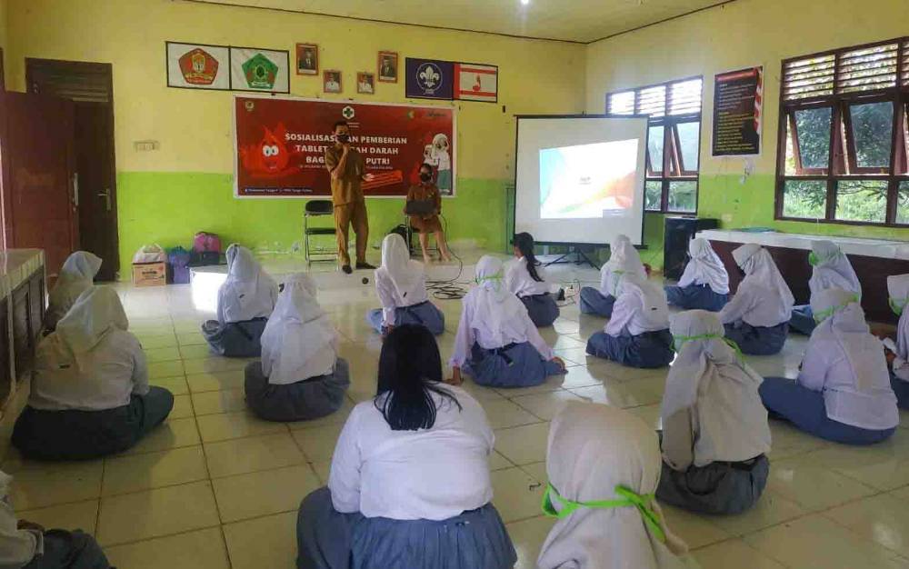 Siswi SMA Negeri 2 Danau Sembuluh Ikuti Sosialisasi dan Pemberian Tablet Tambah Darah