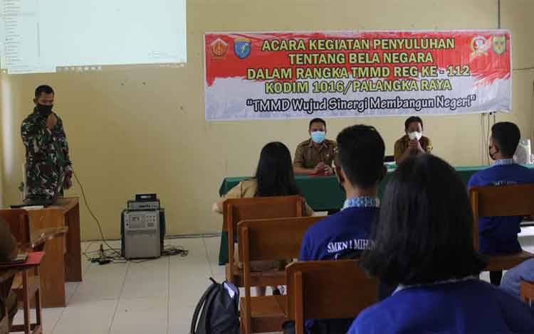 Satgas TMMD Kodim Palangka Raya Gelar Penyuluhan Bela Negara