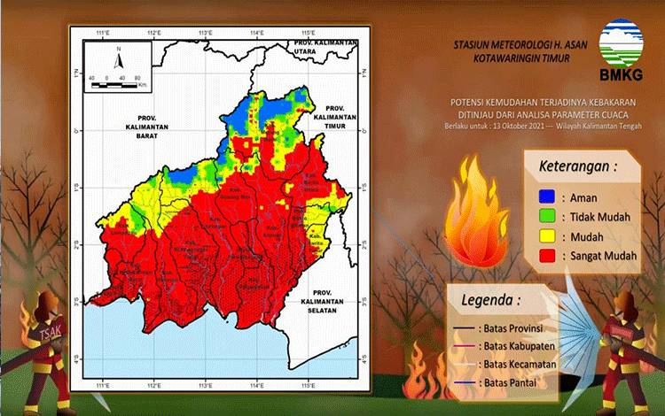 Tak Hujan Beberapa Hari, Titik Panas Mulai Terdeteksi di Kotim