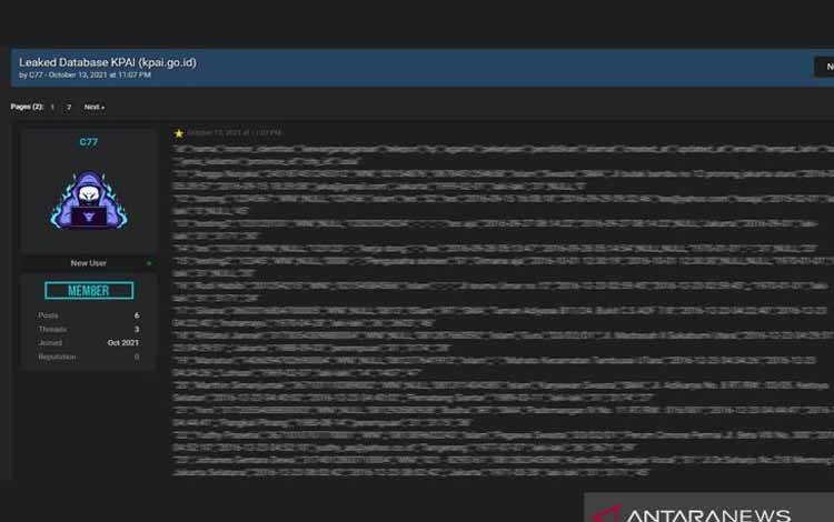 Database KPAI dan Bank Jatim Terindikasi Dijual di RaidForums