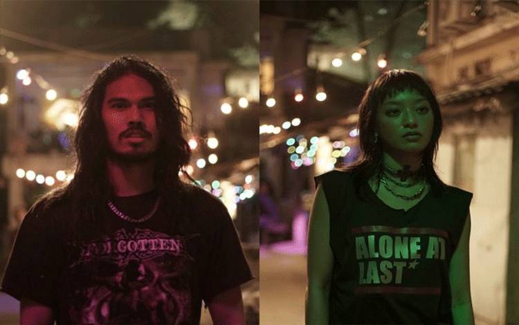 Agra Piliang (kiri) dan Asmara Abigail di film musik "Galang" (ANTARA/HO)