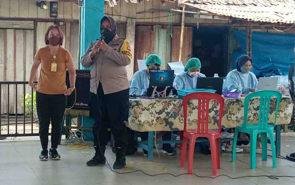 Polsek Kapuas Hilir Terus Monitoring Pelaksanaan Vaksinasi Covid-19
