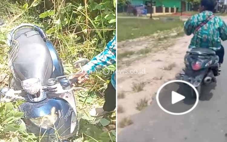 Pemilik Motor Masuk Parit Belum Diketahui Pemiliknya
