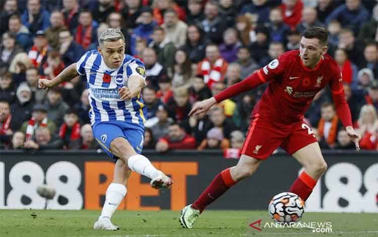 Liverpool Buang Keunggulan Dua Gol Saat Ditahan Imbang Brighton 2-2
