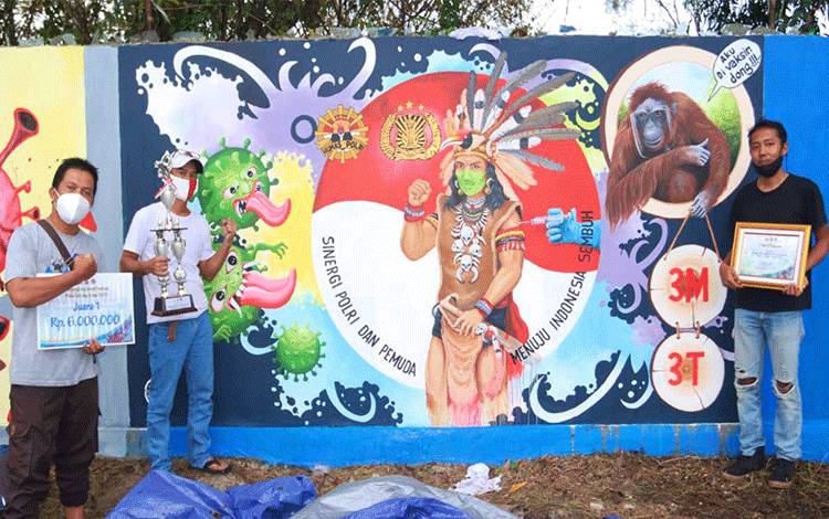 Seniman Kotim Jadi Juara Pertama Bhayangkara Mural Festival 2021
