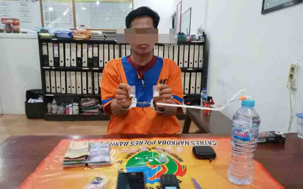 Tersangka Pengedar Sabu di Barito Utara ini Sempat Buang Barang Bukti