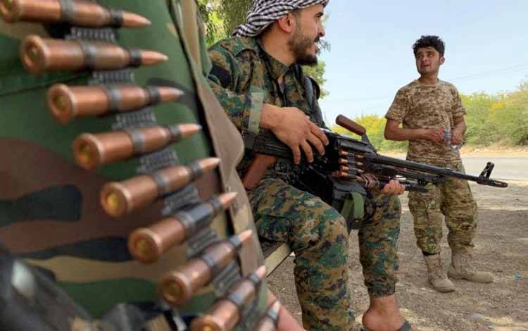 Pejuang yang setia kepada pemerintah Libya dukungan PBB terlihat di Tripoli, Libya