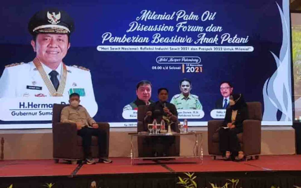 Kegiatan Milenial Palm Oil Discusion Forum di Palembang Sumatera Selatan, Kamis 18 November 2021.
