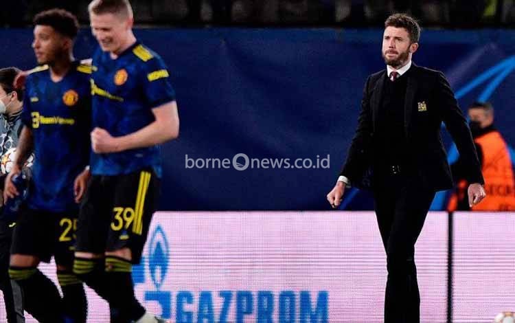 Caretaker manajer Manchester United Michael Carrick setelah pertandingan Grup F Liga Champions melawan Villarreal di Estadio de la Ceramica, Villarreal, Spanyol, pada 23 November 2021
