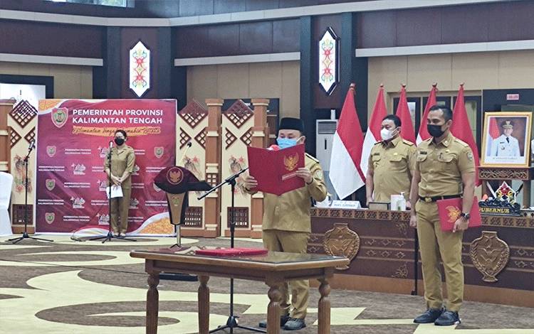Berikut Daftar Nama Pimpinan Tinggi Pratama Kalteng yang Dilantik Gubernur