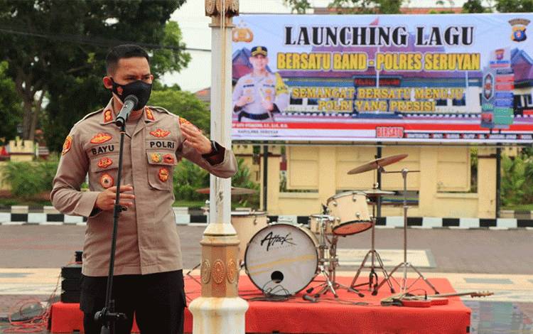 Kapolres Seruyan?Luncurkan Lagu Semangat Bersatu Menuju Polri Presisi