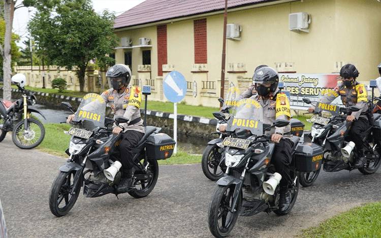 Amankan Natal Kapolres Seruyan Pimpin Patroli
