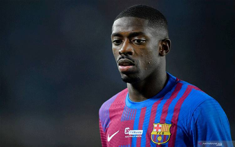 Penyerang Barcelona asal Prancis Ousmane Dembele. ANTARA/AFP/PAU BARRENA