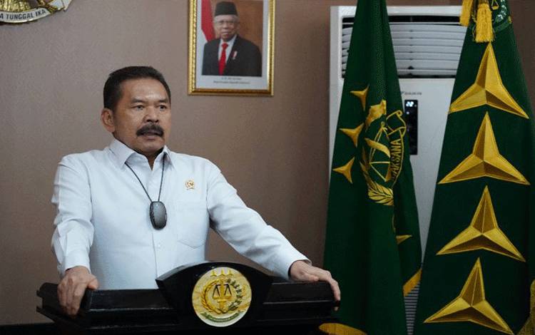 Jaksa Agung RI Sanitiar Burhanuddin memberikan sambutan pada acara HUT Bidang Pidana Khusus (Pidsus) Kejaksaan Agung ke -39 di Jakarta, Rabu (29/12/2021). ANTARA/HO-Pusat Penerangan Hukum Kejaksaan Agung
