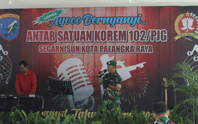 Prajurit Kodim Palangka Raya Ikuti Lomba Menyanyi Antar Satuan Jajaran Korem