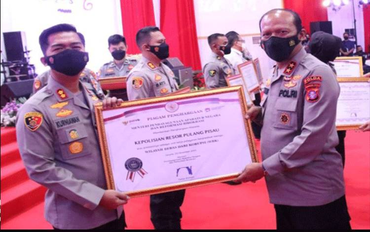 Polres Pulang Pisau Dapat Predikat WBK dari Kapolda Kalteng