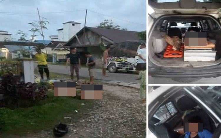Korban bersama anak dan istrinya dievakuasi ke RSUD Jaraga Sasameh Buntok.