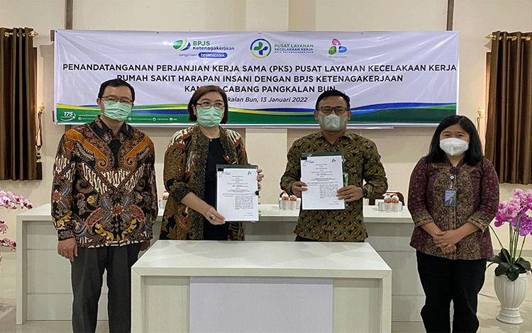BPJS Ketenagakerjaan Cabang Pangkalan Bun Perpanjang Kontrak dengan RS PLKK dan Rumah Sakit Harapan Insani
