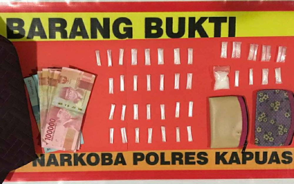Polres Kapuas Tangkap 2 Tersangka Sabu, 39 Paket Diamankan