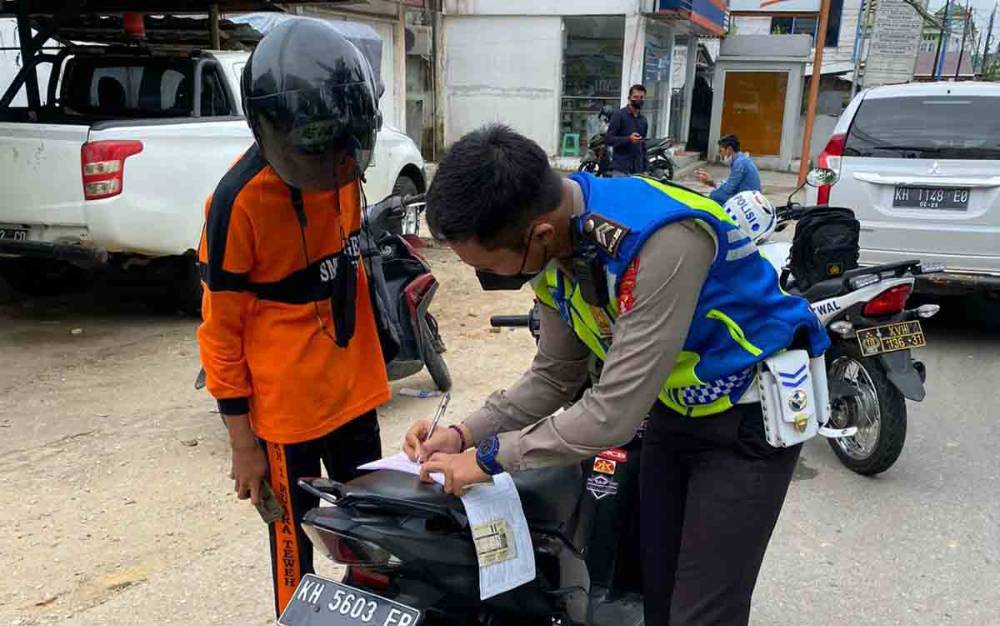 Satlantas Polres Barito Utara Tindak Tegas Pengendara Pakai Knalpot Brong