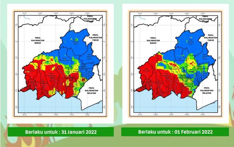 Grafis kemudahan potensi kemudahan kebakaran lahan di Kalimantan Tengah.