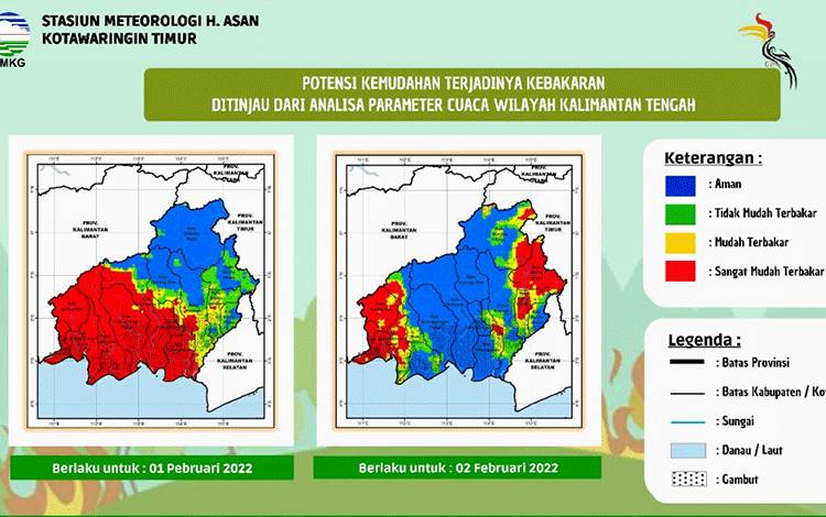 Daratan Kotim Masih Berstatus Sangat Mudah Terbakar