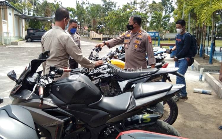 Satlantas Polres Sukamara Amankan Puluhan Kendaraan Knalpot Brong