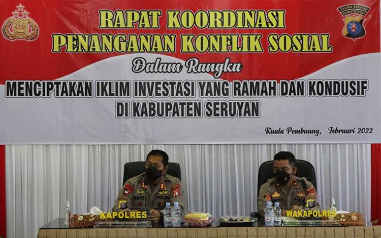 Kapolres Seruyan Pimpin Rakor Penanganan Konflik Sosial