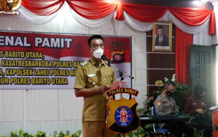 Wakl Bupati Hadiri Kenal Pamit Pejabat Polres Barito Utara