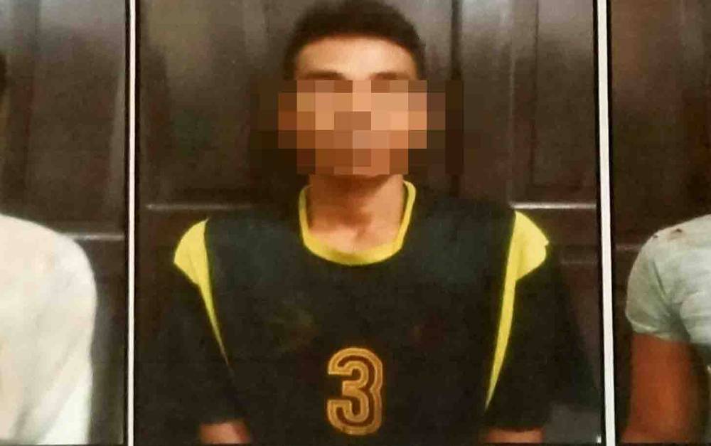 1 dari 3 tersangka pencurian sawit di Kebun Gapoktanhut Bagendang Raya.