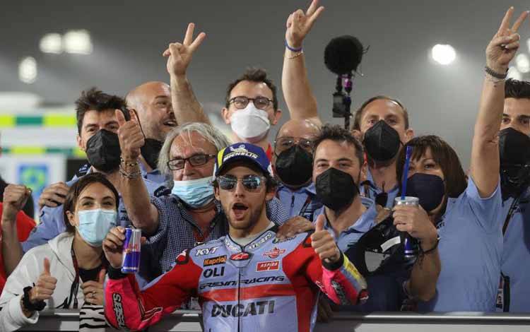 Juarai GP Qatar, Bastianini Rayakan Kemenangan Perdana di MotoGP